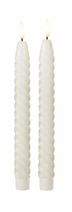 Lun LED Tvinnet Kronelys 2-pk