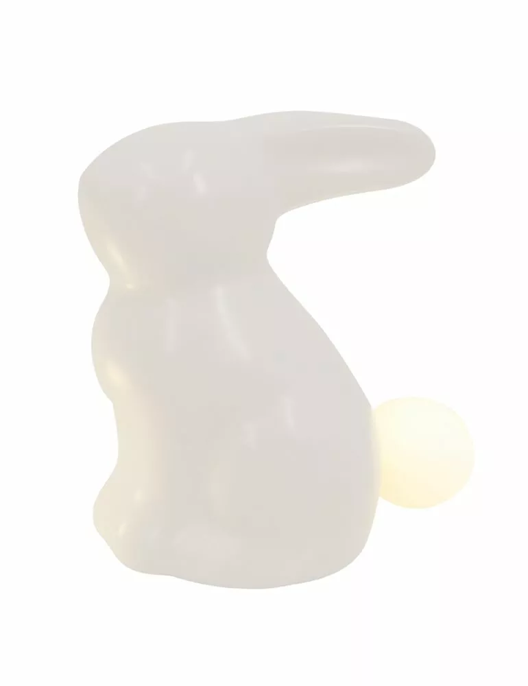 NORD Porselenskanin Liten Med LED-lys I Halen 1 NORD Porselenskanin Liten Med LED-lys I Halen