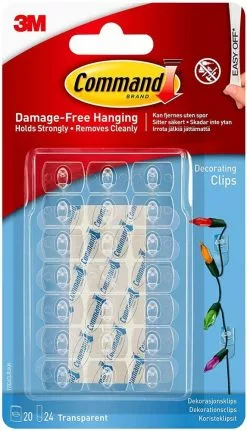 3M Command™ Clear Dekorklips Med Clear Strips